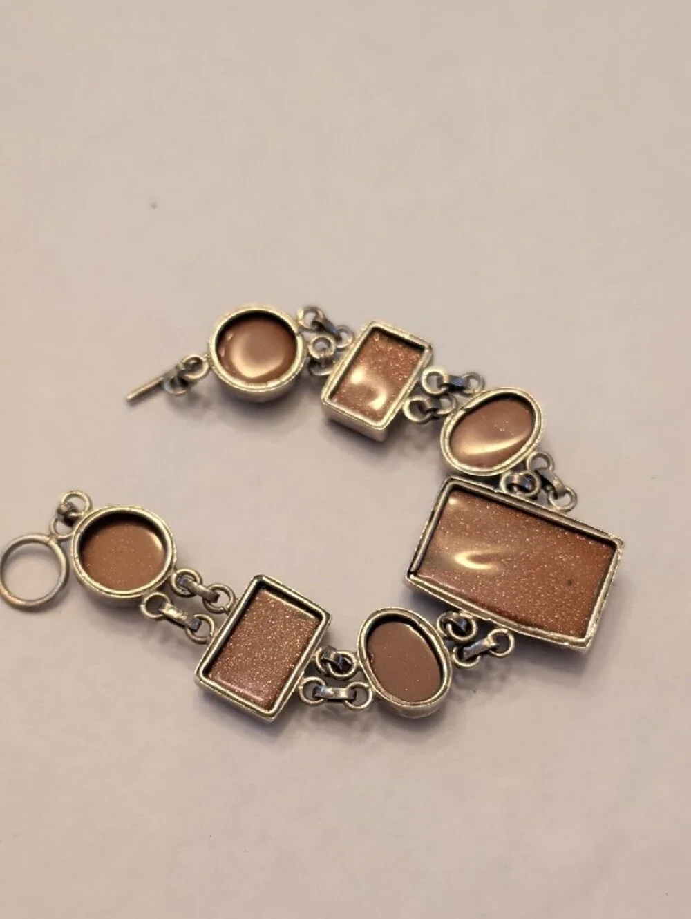 Goldstone Brown Link Bracelet - Women's Jewelry